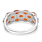D'Joy - Fire Opal & White Zircon Ring in Rhodium Overlay Sterling Silver 2.70 Ct._8295879_6