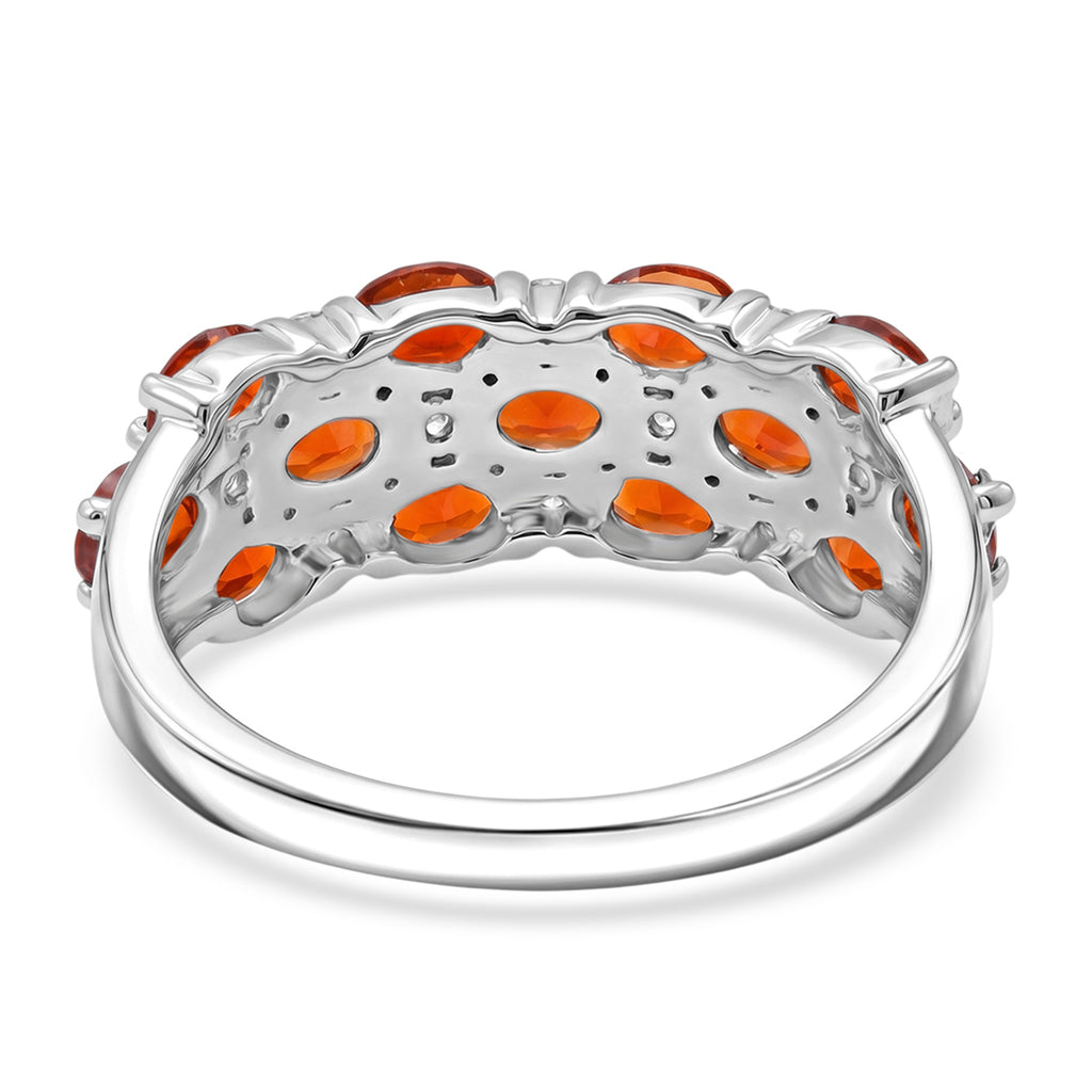 D'Joy - Fire Opal & White Zircon Ring in Rhodium Overlay Sterling Silver 2.70 Ct._8295880_6