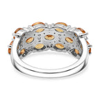 D'Joy - Spessartine Garnet & White Zircon Ring in Rhodium Overlay Sterling Silver 3.60 Ct._8295887_6
