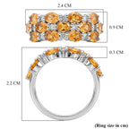 D'Joy - Spessartine Garnet & White Zircon Ring in Rhodium Overlay Sterling Silver 3.60 Ct._8295887_7