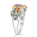 D'Joy - Multi Sapphire & White Zircon Ring in Rhodium Overlay Sterling Silver 2.70 Ct._8295895_5