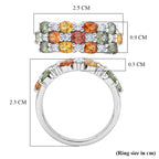 D'Joy - Multi Sapphire & White Zircon Ring in Rhodium Overlay Sterling Silver 2.70 Ct._8295895_7
