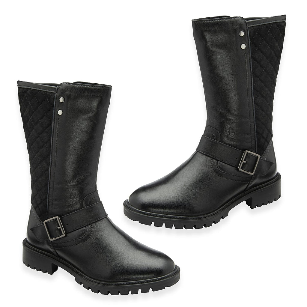 Ravel Leather Forbes Mid Calf Boots (Size 5) - Black_8295922