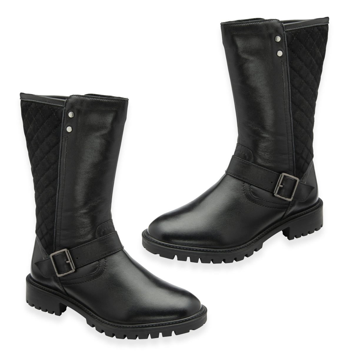 Ravel Leather Forbes Mid Calf Boots (Size 6) - Black V32516610 0