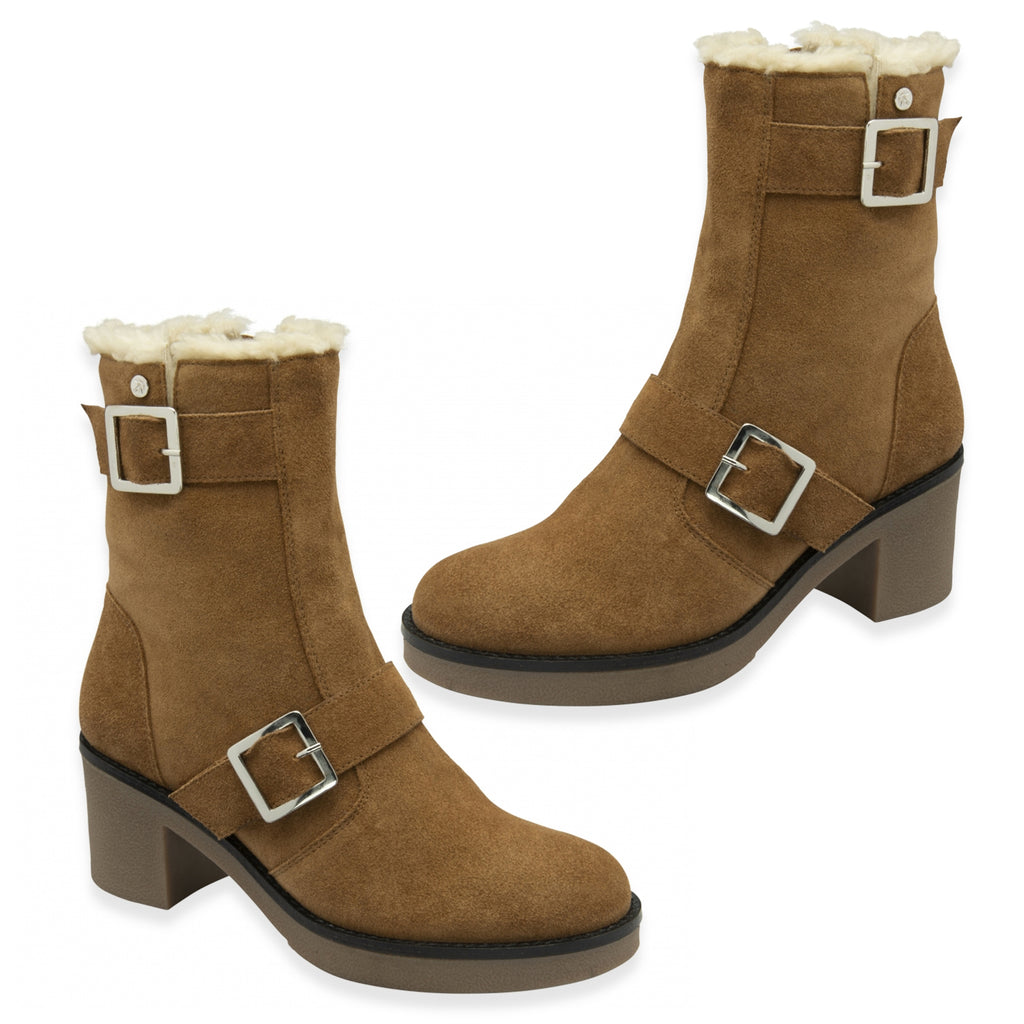 Ravel Naburn Buckle Ankle Boot (Size 4) - Tan_8295965