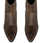 Ravel Langton Snake-Print Leather Ankle Boots