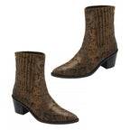 Ravel Langton Snake-Print Leather Ankle Boots