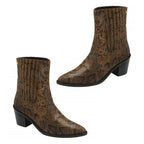 Ravel Langton Snake-Print Leather Ankle Boots (Size - 8) - Tan_8295981