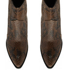 Ravel Langton Snake-Print Leather Ankle Boots (Size - 8) - Tan_8295981_3
