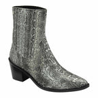 Ravel Langton Snake-Print Leather Ankle Boots (Size - 6) - Grey_8295985