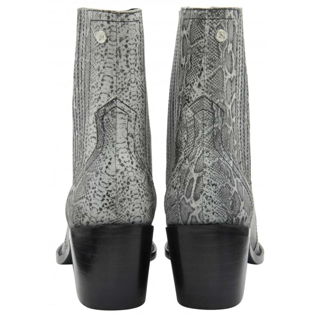 Ravel Langton Snake-Print Leather Ankle Boots (Size - 6) - Grey_8295985_2