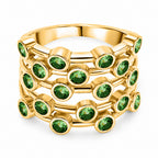 D'Joy - Tsavorite Garnet Bubble Ring in 18K Vermeil Yellow Gold Plated Sterling Silver 2.00 Ct._8296095