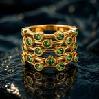 D'Joy - Tsavorite Garnet Bubble Ring in 18K Vermeil Yellow Gold Plated Sterling Silver 2.00 Ct._8296095_2