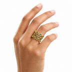 D'Joy - Tsavorite Garnet Bubble Ring in 18K Vermeil Yellow Gold Plated Sterling Silver 2.00 Ct._8296095_5