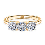 Luxuriant - Lab Grown Diamond (SI/G-H) Trilogy Ring in 18K Vermeil Yellow Gold Plated Sterling Silver 1.50 Ct._8296137