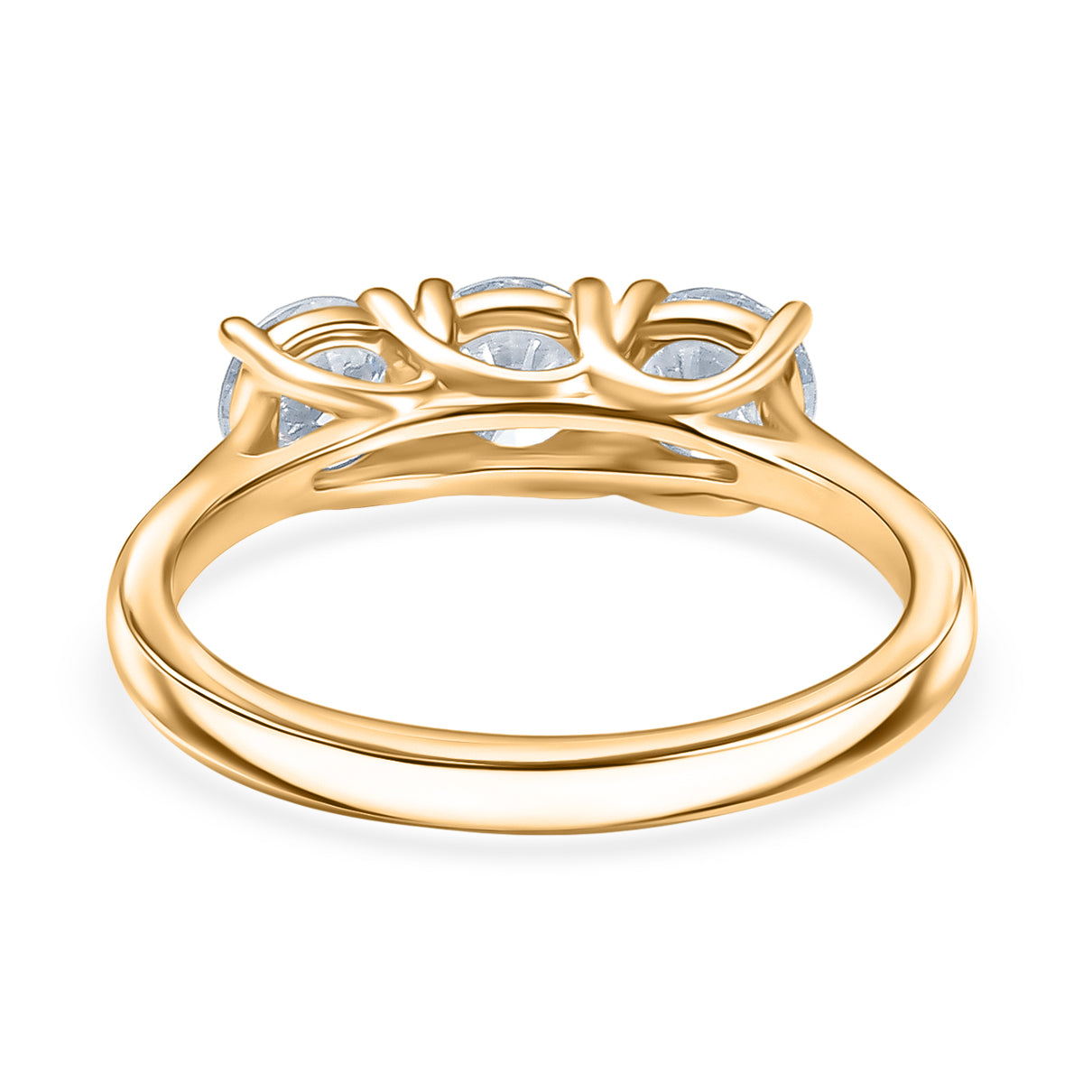 LUXURIANT 1.55 Ct. Lab Grown Diamond Trilogy Ring in 18K YG Vermeil Sterling Silver 8296137 4