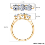 Luxuriant - Lab Grown Diamond (SI/G-H) Trilogy Ring in 18K Vermeil Yellow Gold Plated Sterling Silver 1.50 Ct._8296137_5
