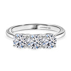 Luxuriant - Lab Grown Diamond (SI/G-H) Trilogy Ring in Rhodium Overlay Sterling Silver 1.50 Ct._8296143