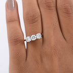 Luxuriant - Lab Grown Diamond (SI/G-H) Trilogy Ring in Rhodium Overlay Sterling Silver 1.50 Ct._8296143_2