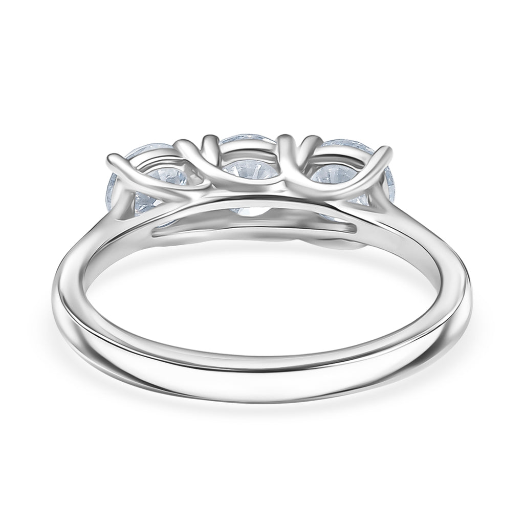Luxuriant - Lab Grown Diamond (SI/G-H) Trilogy Ring in Rhodium Overlay Sterling Silver 1.50 Ct._8296143_4