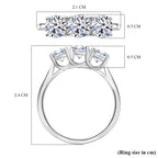 Luxuriant - Lab Grown Diamond (SI/G-H) Trilogy Ring in Rhodium Overlay Sterling Silver 1.50 Ct._8296143_5