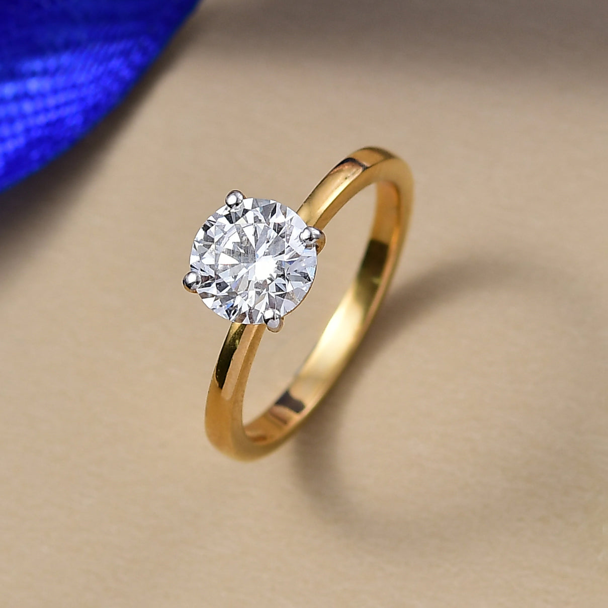 LUXURIANT 1.5 Ct. Lab Grown Diamond Solitaire Ring in 18K Vermeil Yellow Gold Plated Sterling Silver 8296154 2