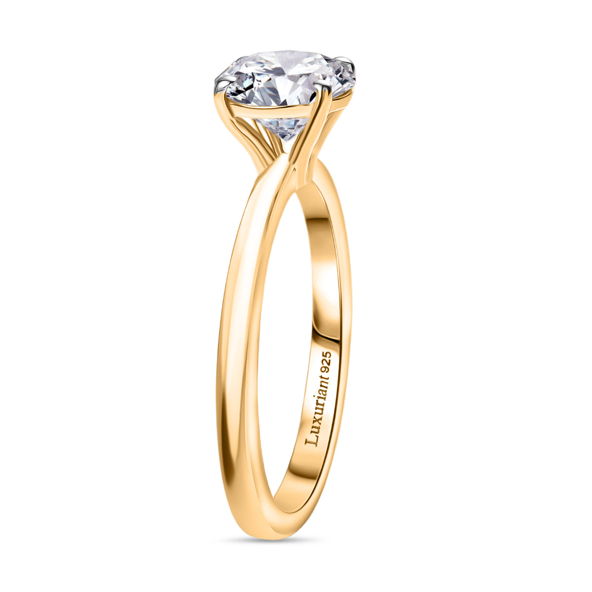 LUXURIANT 1.5 Ct. Lab Grown Diamond Solitaire Ring in 18K Vermeil Yellow Gold Plated Sterling Silver 8296154 4