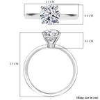 Luxuriant SI-G/H Lab Grown Diamond Solitaire Ring in Rhodium Overlay Sterling Silver 1.52 Ct._8296162_5