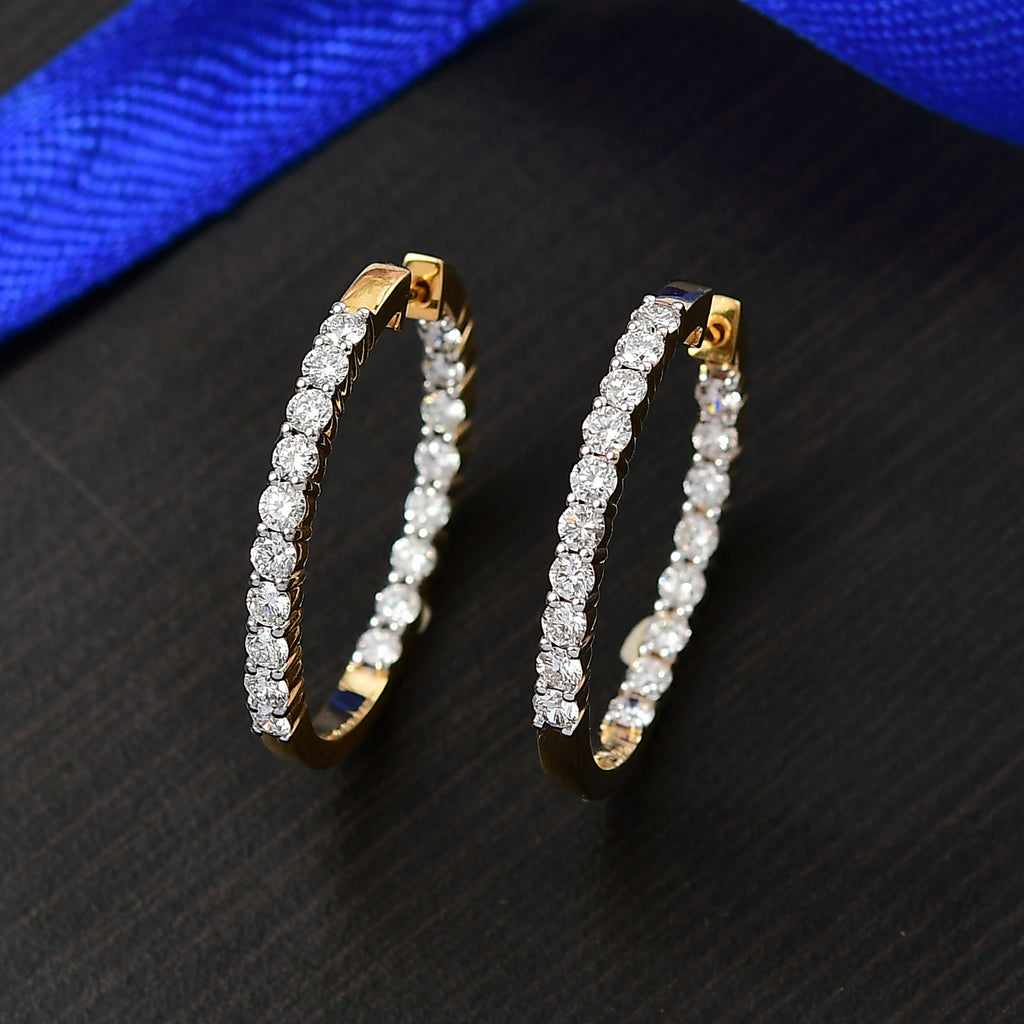 Luxuriant - Lab Grown Diamond (SI/G-H) Full Hoop Earring in 18K Vermeil Yellow Gold Plated Sterling Silver 2.00 Ct_8296184_1