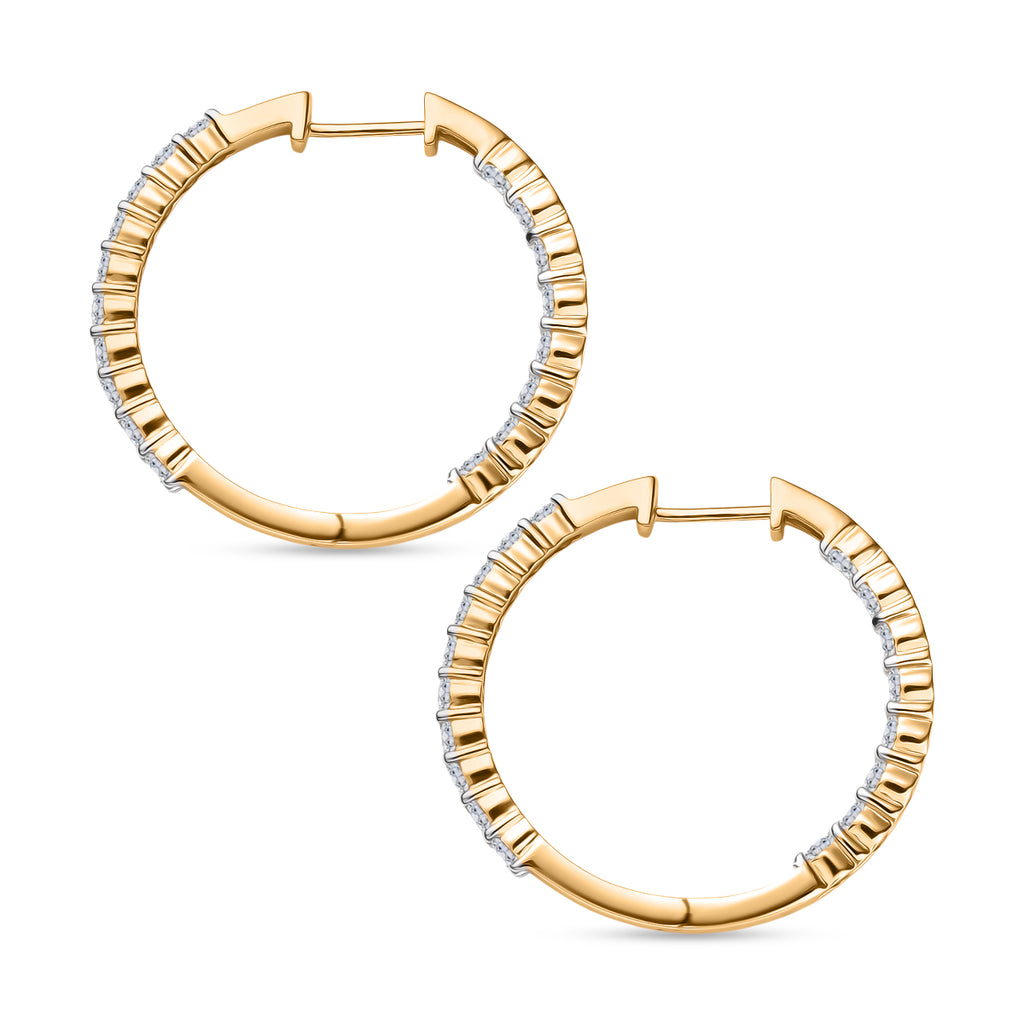 Luxuriant - Lab Grown Diamond (SI/G-H) Full Hoop Earring in 18K Vermeil Yellow Gold Plated Sterling Silver 2.00 Ct_8296184_3