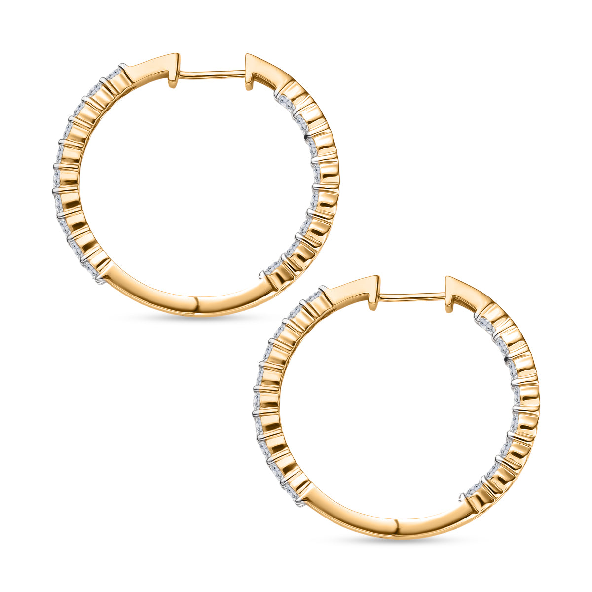 LUXURIANT 2 Ct. Lab Grown Diamond Full Hoop Inside-Out Earring in 18K Vermeil Yellow Gold Over Sterling Silver (SI-GH) 8296184 4