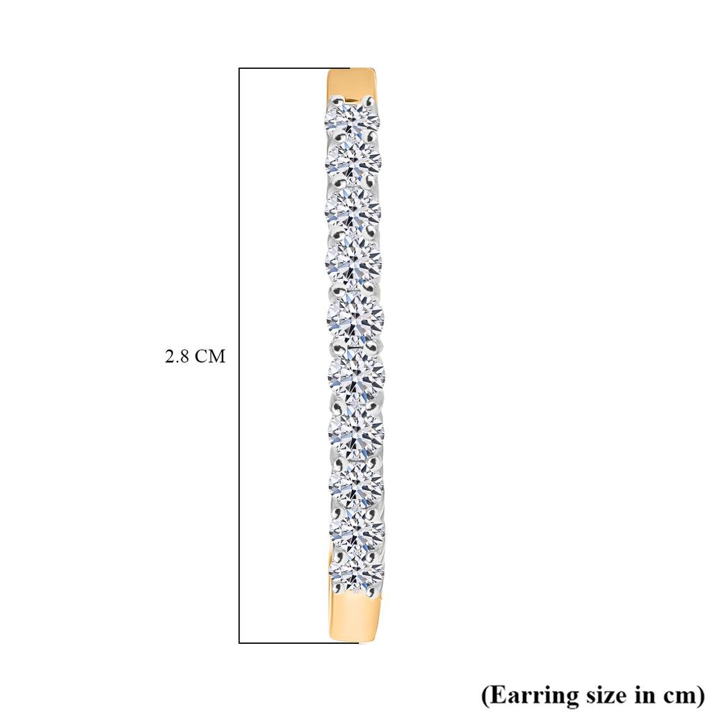 Luxuriant - Lab Grown Diamond (SI/G-H) Full Hoop Earring in 18K Vermeil Yellow Gold Plated Sterling Silver 2.00 Ct_8296184_4