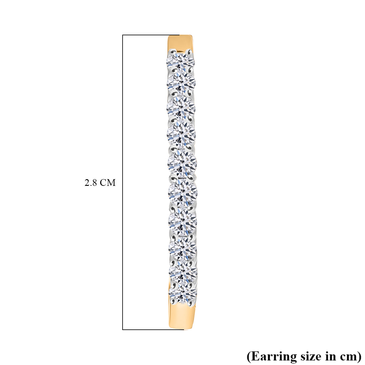 LUXURIANT 2 Ct. Lab Grown Diamond Full Hoop Inside-Out Earring in 18K Vermeil Yellow Gold Over Sterling Silver (SI-GH) 8296184 5