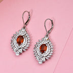 D'Joy - Tangerine Kyanite & White Zircon Lever Back Earring in Rhodium Overlay Sterling Silver 8.35 Ct._8296275_2