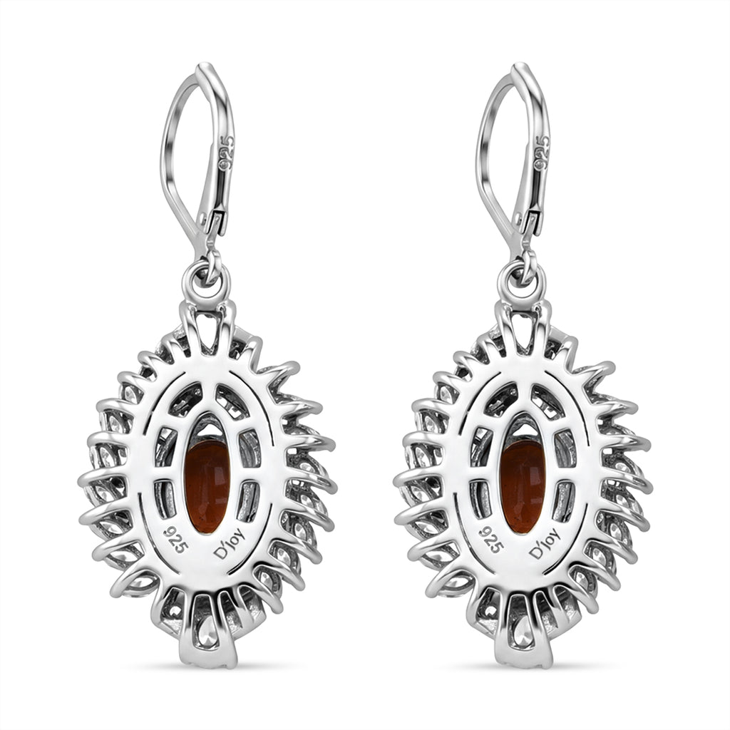 D'Joy - Tangerine Kyanite & White Zircon Lever Back Earring in Rhodium Overlay Sterling Silver 8.35 Ct._8296275_3