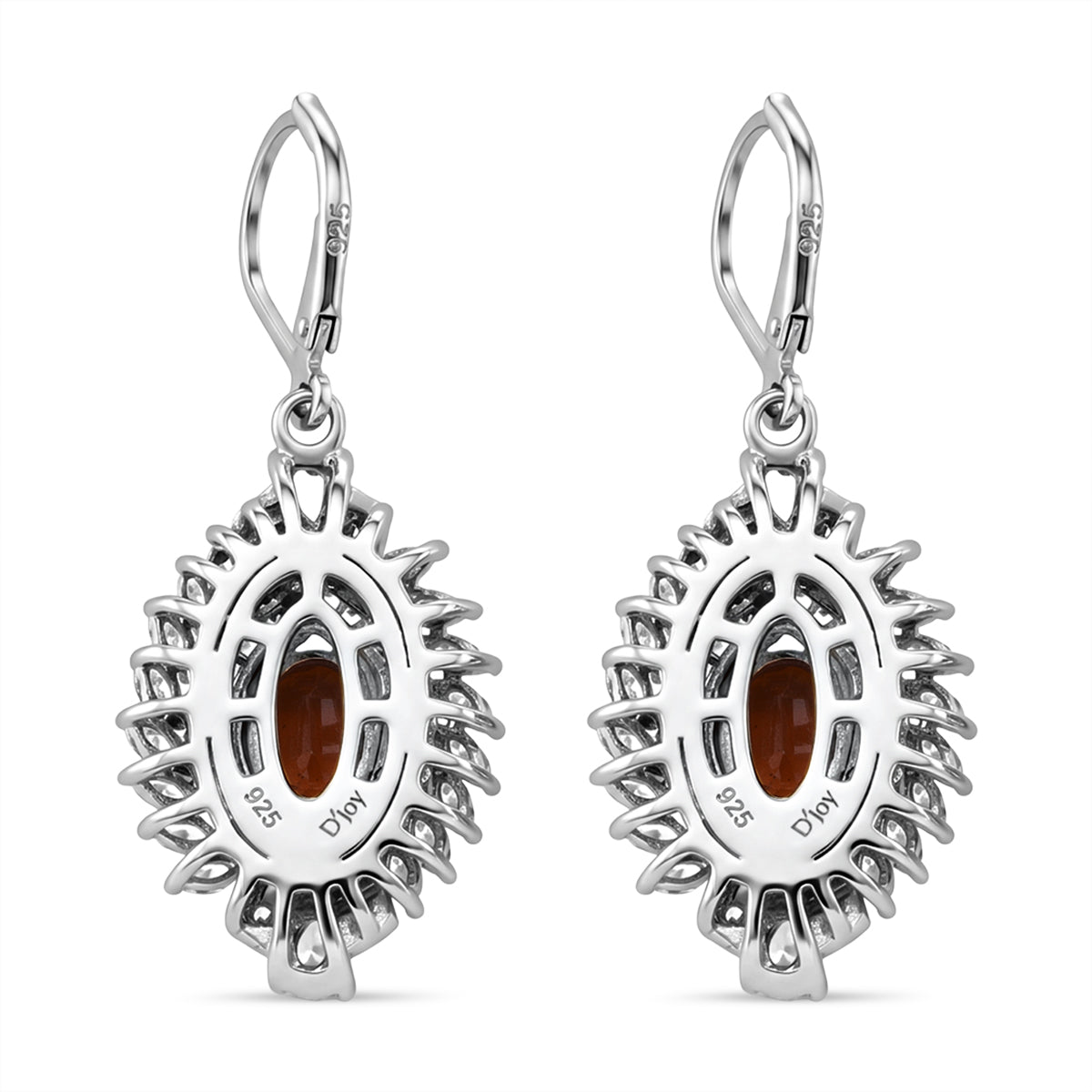 D'Joy - Tangerine Kyanite &amp; White Zircon Lever Back Earring in Rhodium Overlay Sterling Silver 8.35 Ct. 8296275 3