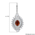 D'Joy - Tangerine Kyanite & White Zircon Lever Back Earring in Rhodium Overlay Sterling Silver 8.35 Ct._8296275_4