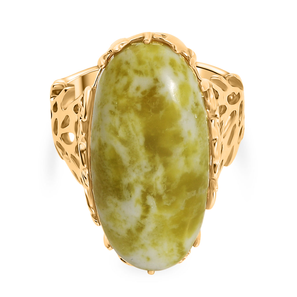 EverTrue Connemara Marble Ring in Yellow Gold Tone 18.74 Ct._8296411
