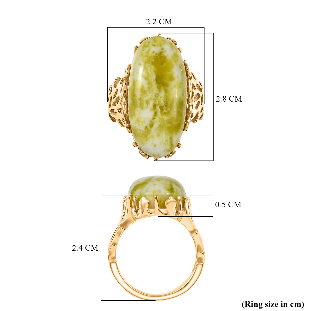 EverTrue Connemara Marble Ring in Yellow Gold Tone 18.74 Ct. 8296411 5