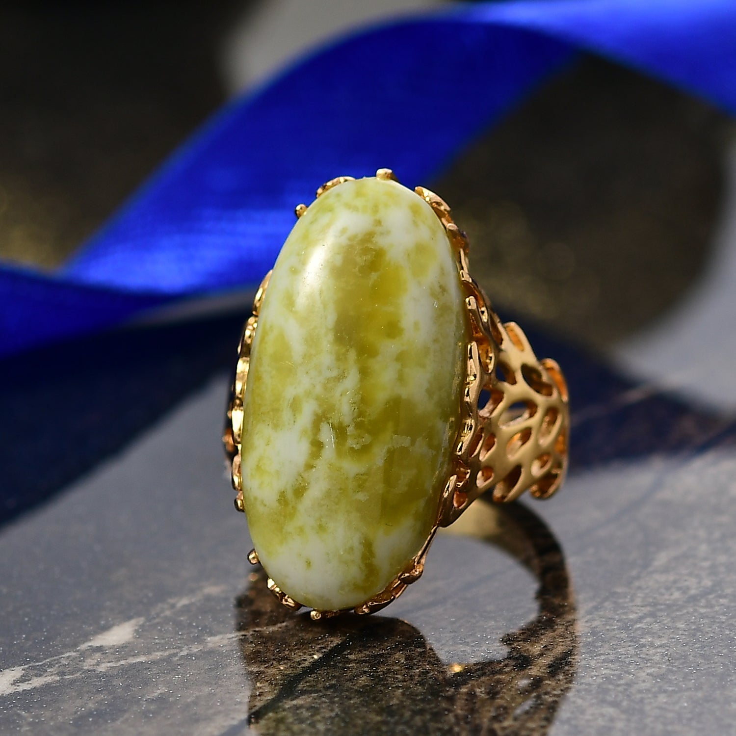 EverTrue Connemara Marble Ring in Yellow Gold Tone 18.74 Ct. 8296415 1
