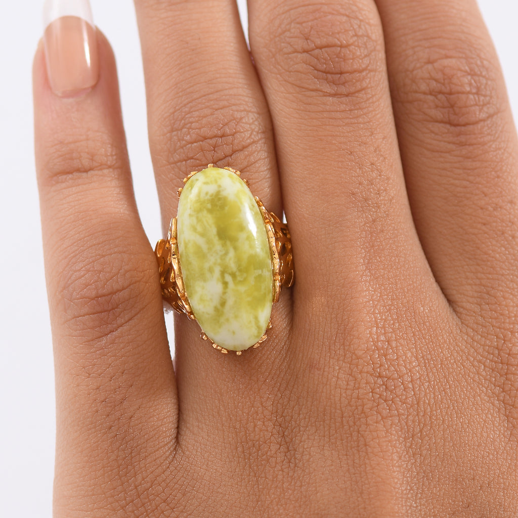 EverTrue Connemara Marble Ring in Yellow Gold Tone 18.74 Ct._8296415_2