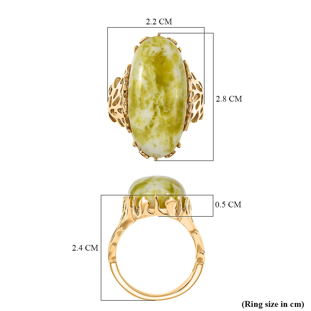 EverTrue Connemara Marble Ring in Yellow Gold Tone 18.74 Ct. 8296415 6