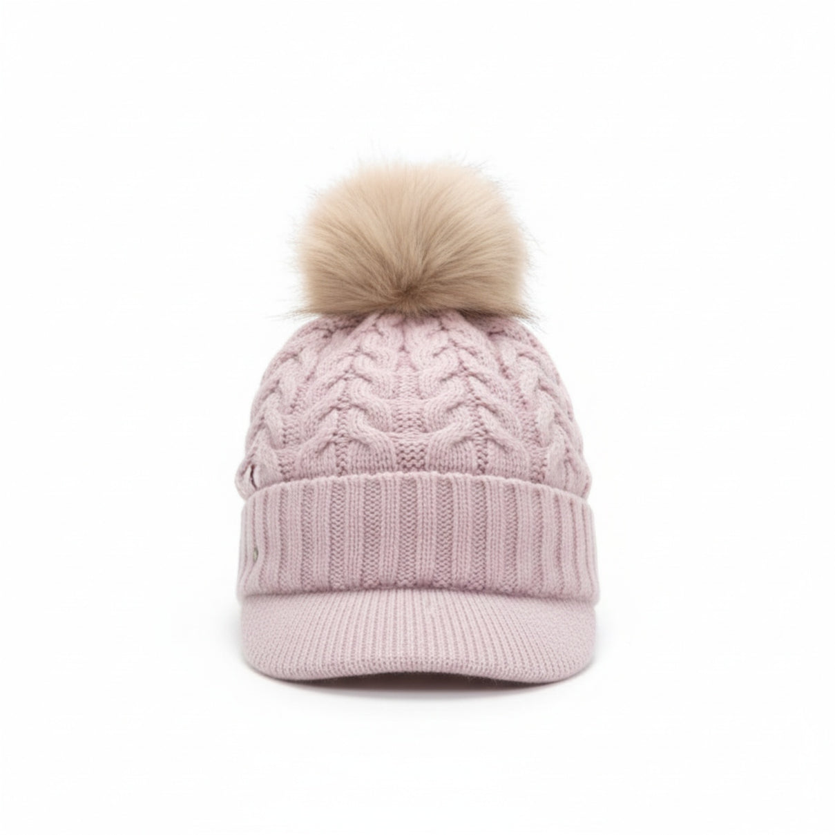 High Quality Fleeced Lined Cable Knit Pom Pom Hat - Beige V32519635 0