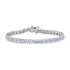 Luxuriant - Lab Grown Diamond (SI/G-H) Fire Cracker Bracelet (Size 7.5) in Rhodium Overlay Sterling Silver 3.34 Ct, Silver Wt. 12.61 Gms._8296500