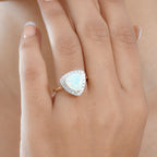 Luxuriant 10K Yellow Gold AAA Ethiopian Opal, Lab Grown Diamond GH, SI Main Stone With Side Stone Ring, Gold Wt.3.58 Gms  2.482  Ct._8296986_2