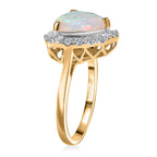Luxuriant 10K Yellow Gold AAA Ethiopian Opal, Lab Grown Diamond GH, SI Main Stone With Side Stone Ring, Gold Wt.3.58 Gms  2.482  Ct._8296986_3