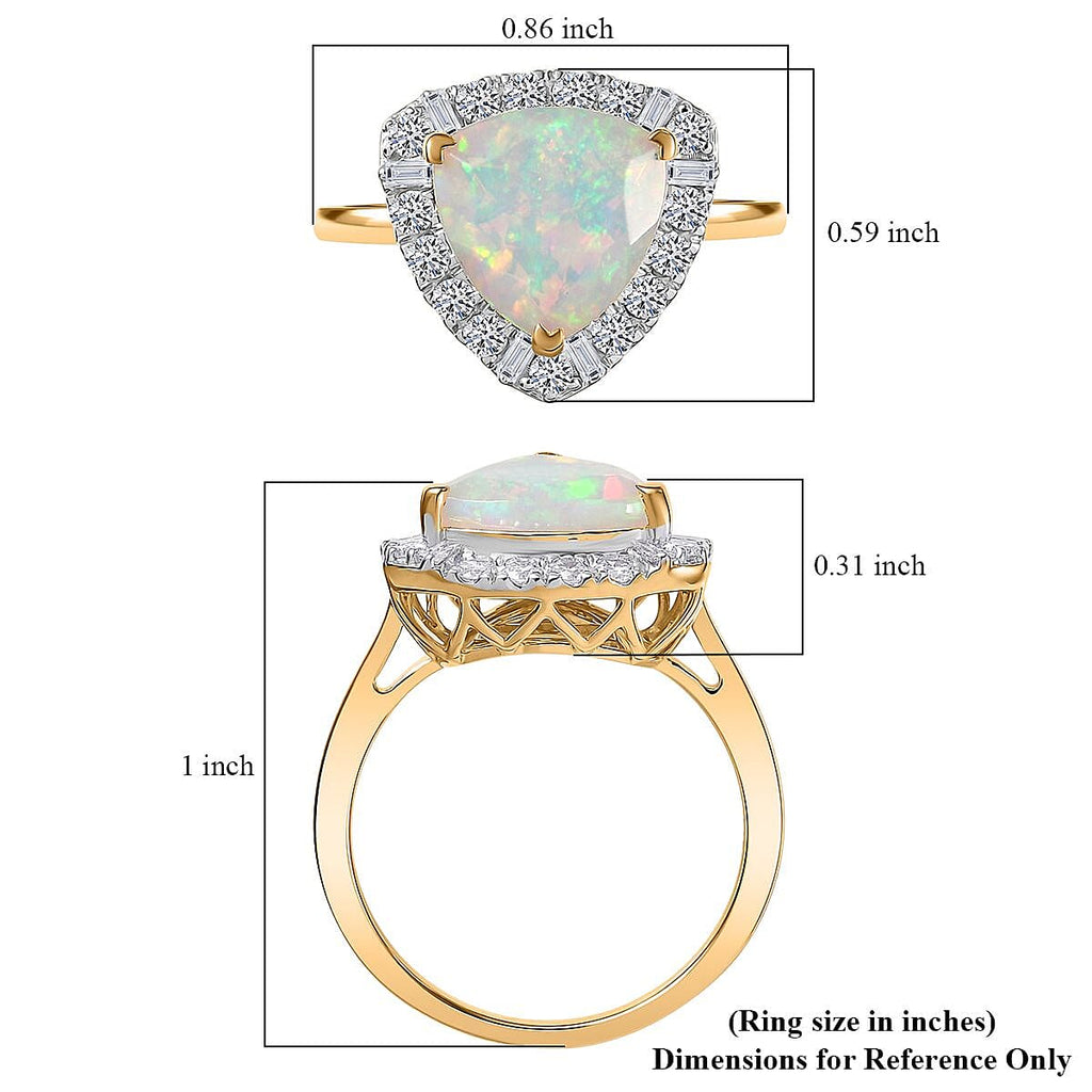 Luxuriant 10K Yellow Gold AAA Ethiopian Opal, Lab Grown Diamond GH, SI Main Stone With Side Stone Ring, Gold Wt.3.58 Gms  2.482  Ct._8296986_5