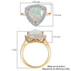 Luxuriant 10K Yellow Gold AAA Ethiopian Opal, Lab Grown Diamond GH, SI Main Stone With Side Stone Ring, Gold Wt.3.58 Gms  2.482  Ct._8296986_5