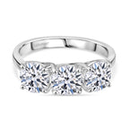Luxuriant 950 Platinum SGL Certified Lab Grown Diamond (VS/EF) Trilogy Ring 3.10 Ct, Platinum Wt. 5.55 Gms._8297067