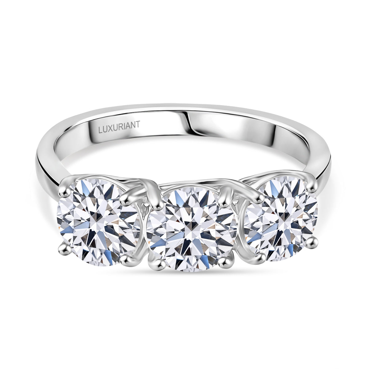 Luxuriant 950 Platinum SGL Certified Lab Grown Diamond (VS/EF) Trilogy Ring 3.10 Ct, Platinum Wt. 5.55 Gms. 8297067 0